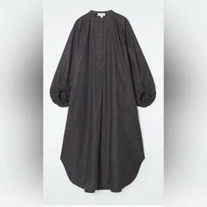 COS Gathered Balloon-Sleeve Midi Dress